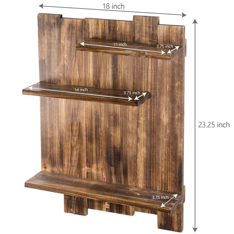 Lucile 2 Piece Solid Wood Accent on sale Shelf with Live Edge (Set of 2